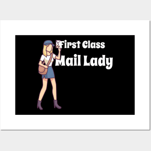 First Class Mail Lady - Funny Postal Worker Gift Posters and Art